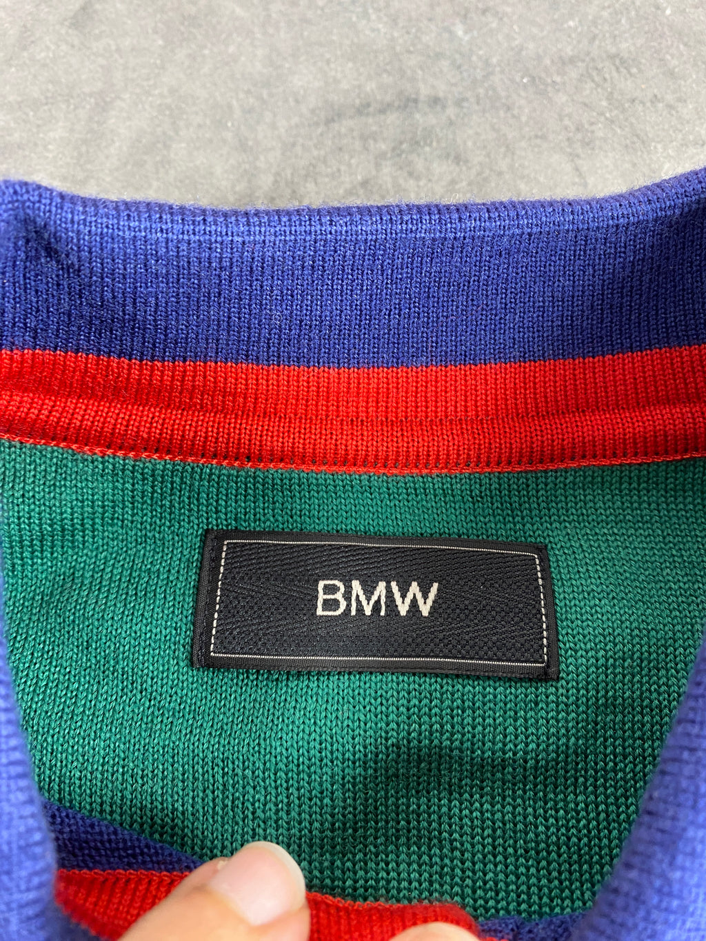 Maglione polo in maglia blu royal BMW vintage – Uomo Taglia XXL