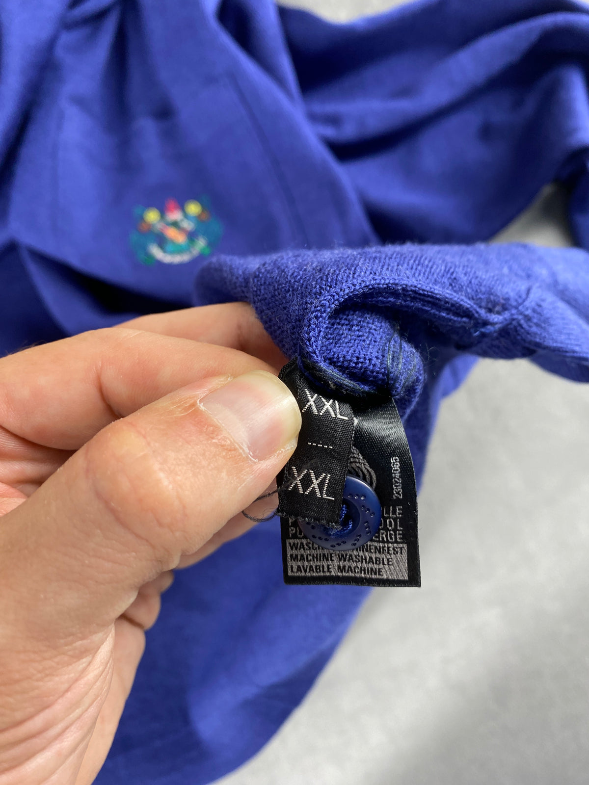 Maglione polo in maglia blu royal BMW vintage – Uomo Taglia XXL