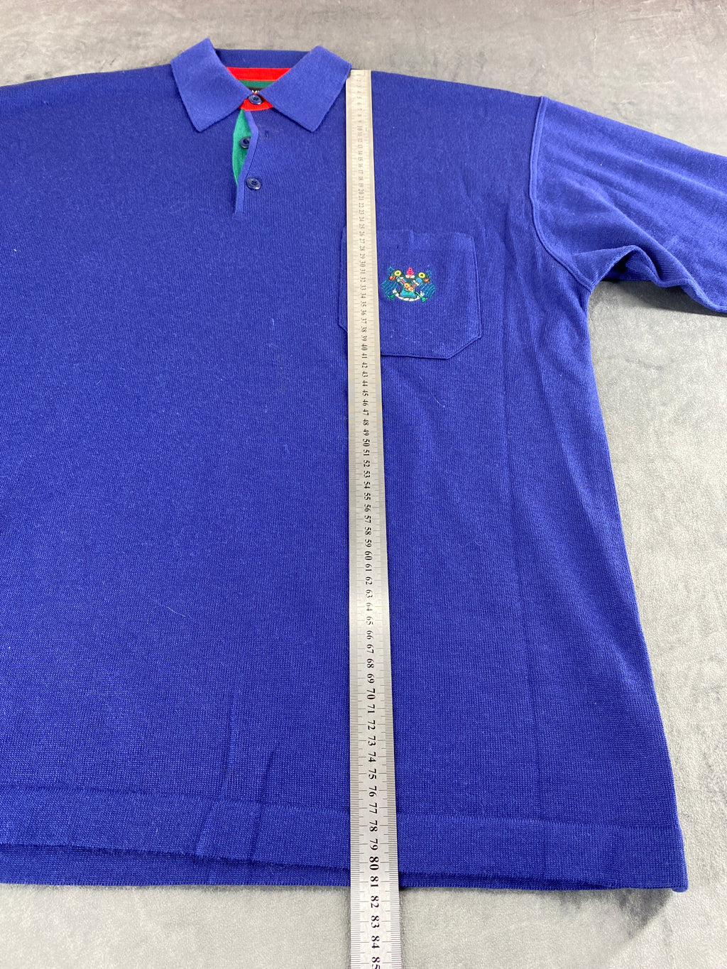 Maglione polo in maglia blu royal BMW vintage – Uomo Taglia XXL