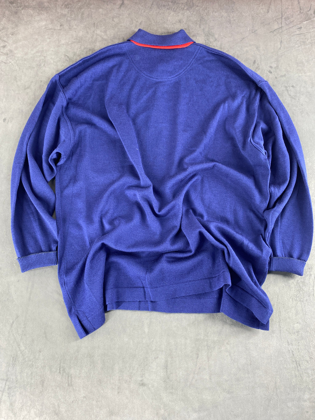 Maglione polo in maglia blu royal BMW vintage – Uomo Taglia XXL