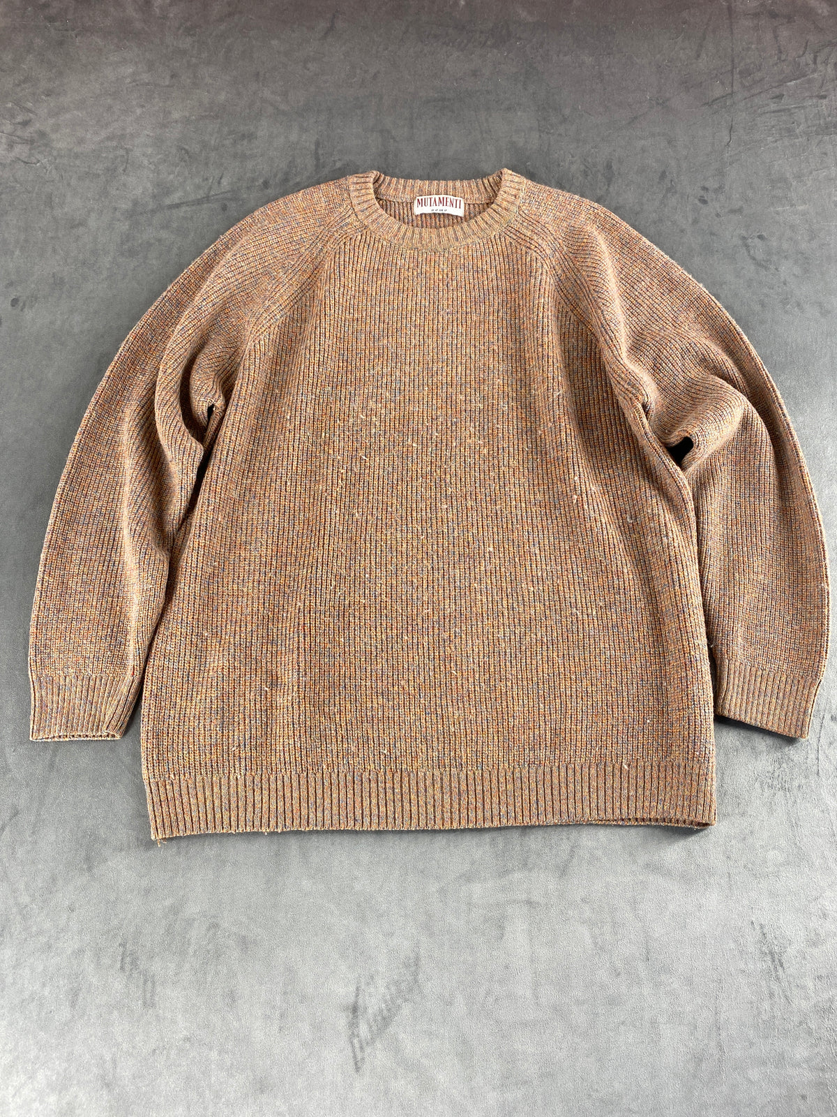 Maglione girocollo in lana marrone Mutamenti vintage – Uomo Taglia L