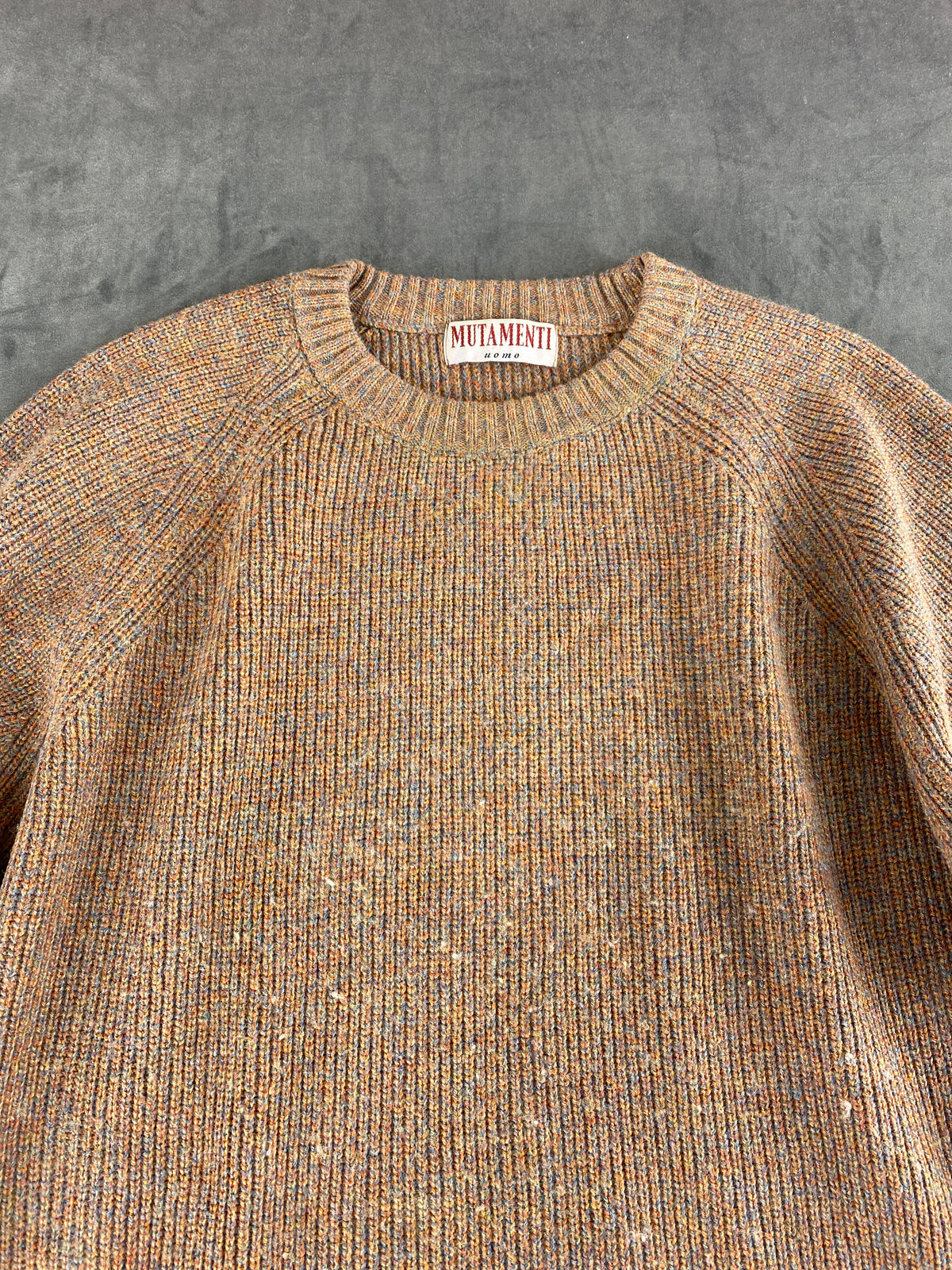 Maglione girocollo in lana marrone Mutamenti vintage – Uomo Taglia L