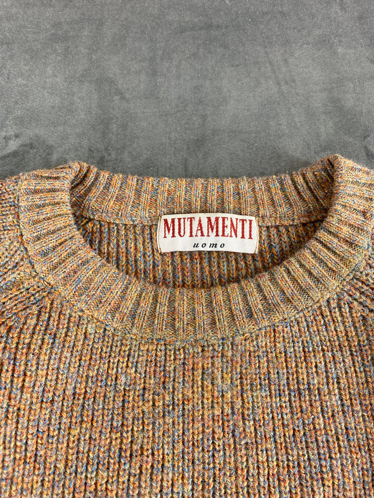 Maglione girocollo in lana marrone Mutamenti vintage – Uomo Taglia L