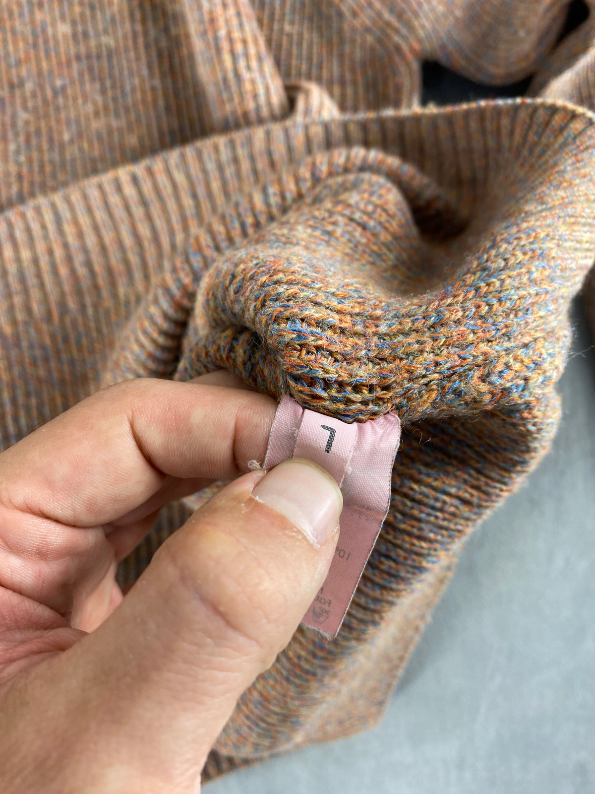 Maglione girocollo in lana marrone Mutamenti vintage – Uomo Taglia L