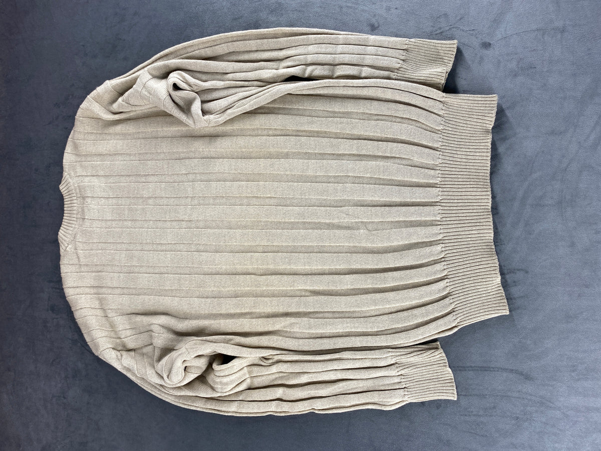 Maglione girocollo in maglia a coste beige Sea & Sky vintage – Uomo Taglia XL