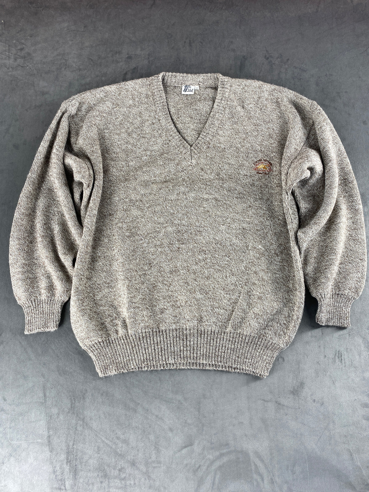 Maglione scollo a V in maglia grigio Style vintage – Uomo Taglia M
