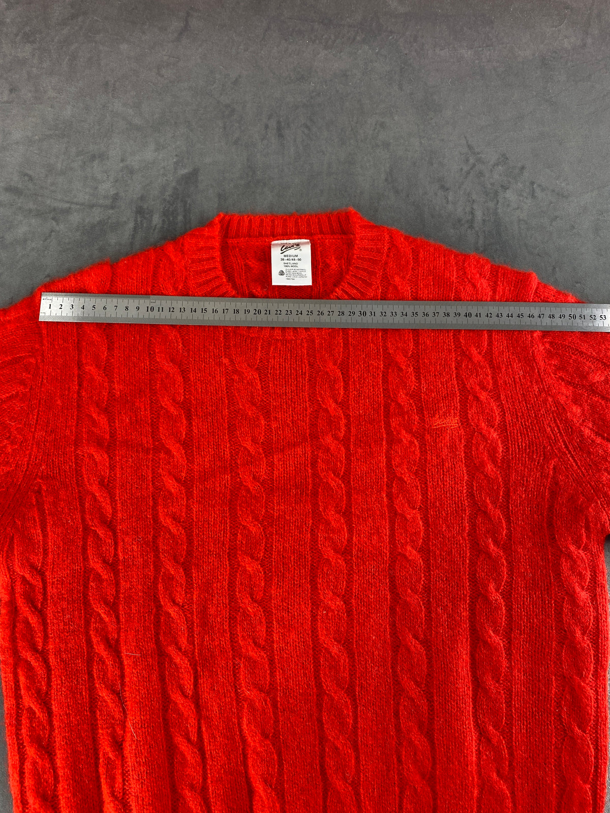 Maglione girocollo trecce lana Levi's rosso vintage – Uomo Taglia XL