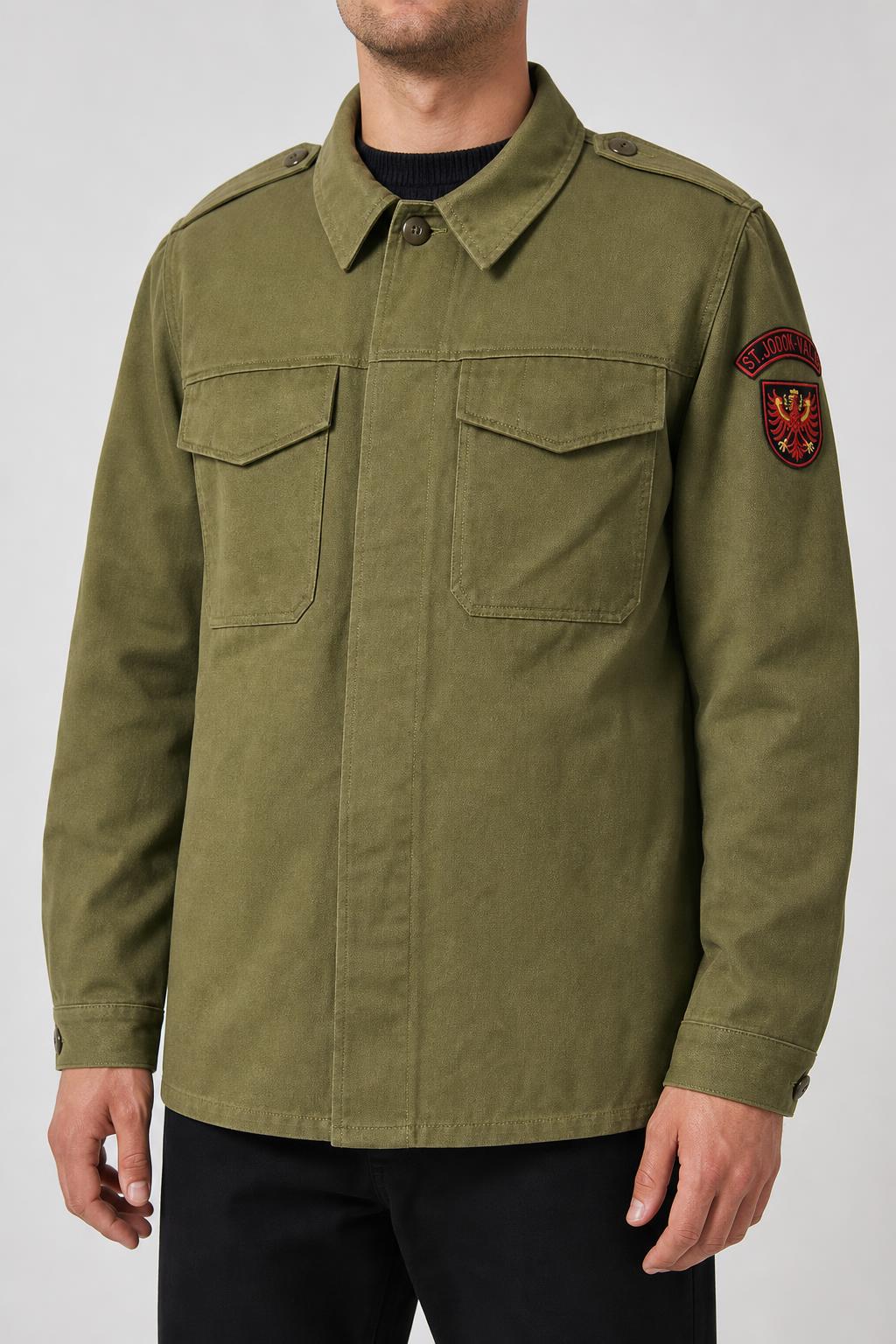 Giacca-camicia militare verde vintage – Uomo Taglia M