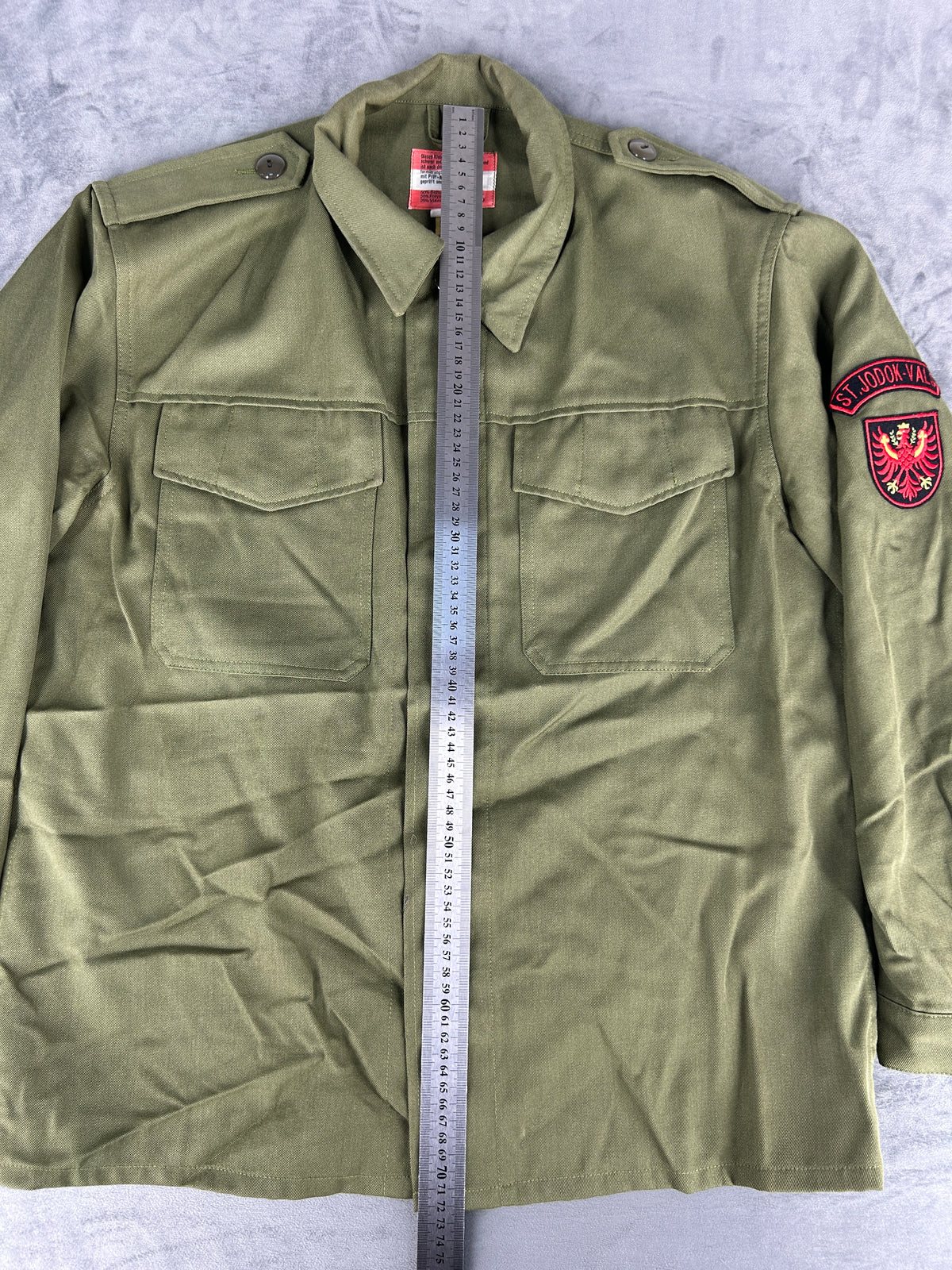 Giacca-camicia militare verde vintage – Uomo Taglia M