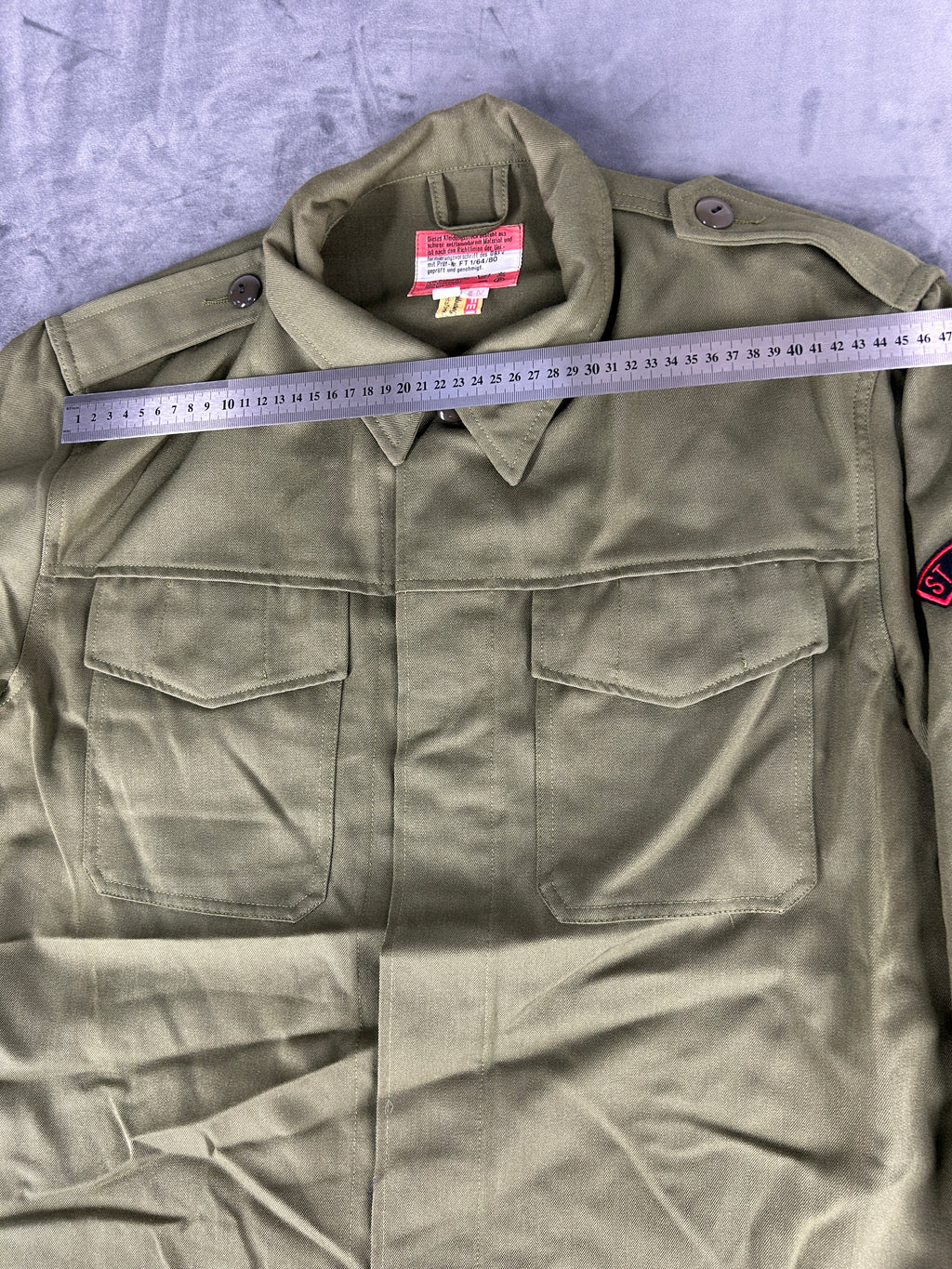 Giacca-camicia militare verde vintage – Uomo Taglia M