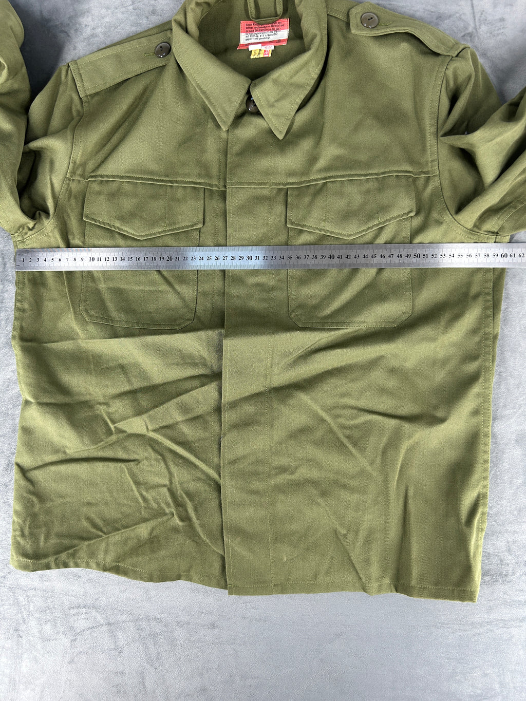 Giacca-camicia militare verde vintage – Uomo Taglia M