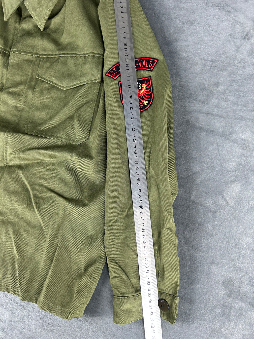 Giacca-camicia militare verde vintage – Uomo Taglia M