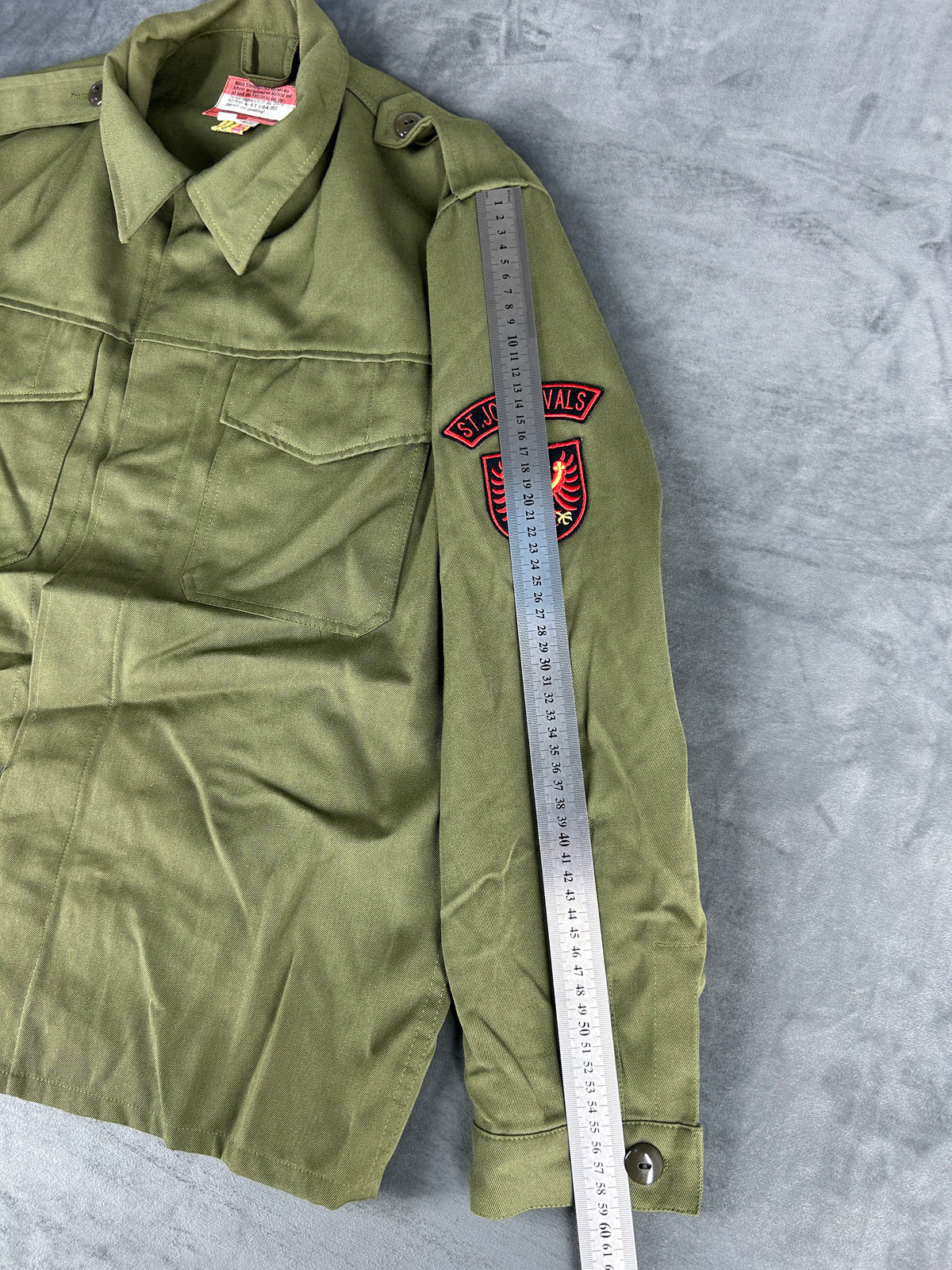 Giacca-camicia militare verde vintage – Uomo Taglia M