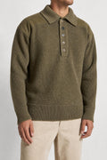 Maglione militare verde in lana vintage – Uomo Taglia M