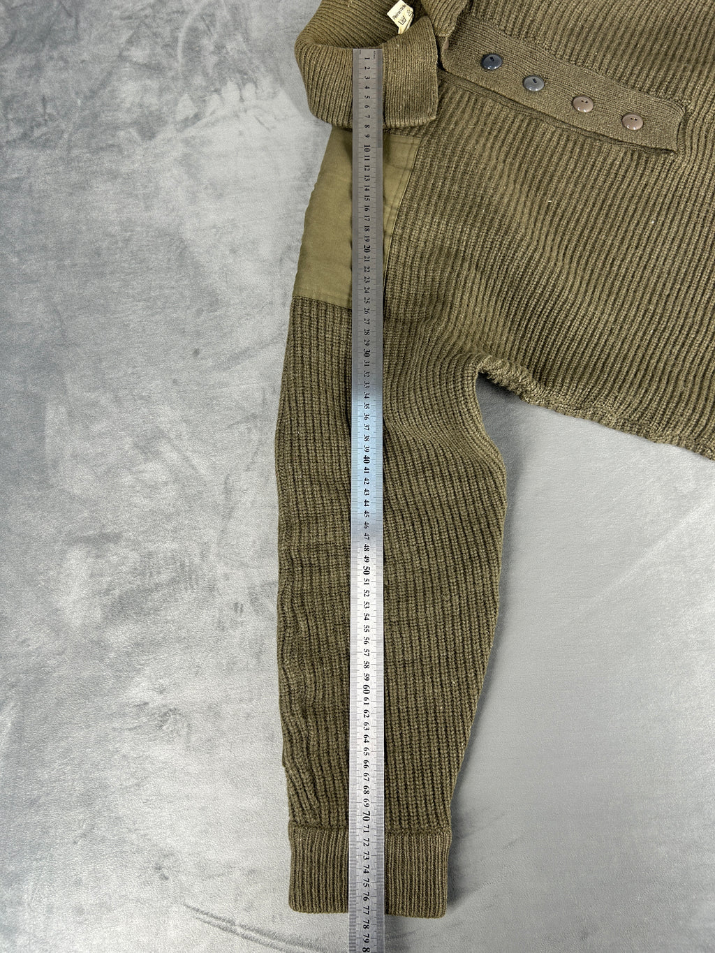 Maglione militare verde in lana vintage – Uomo Taglia M