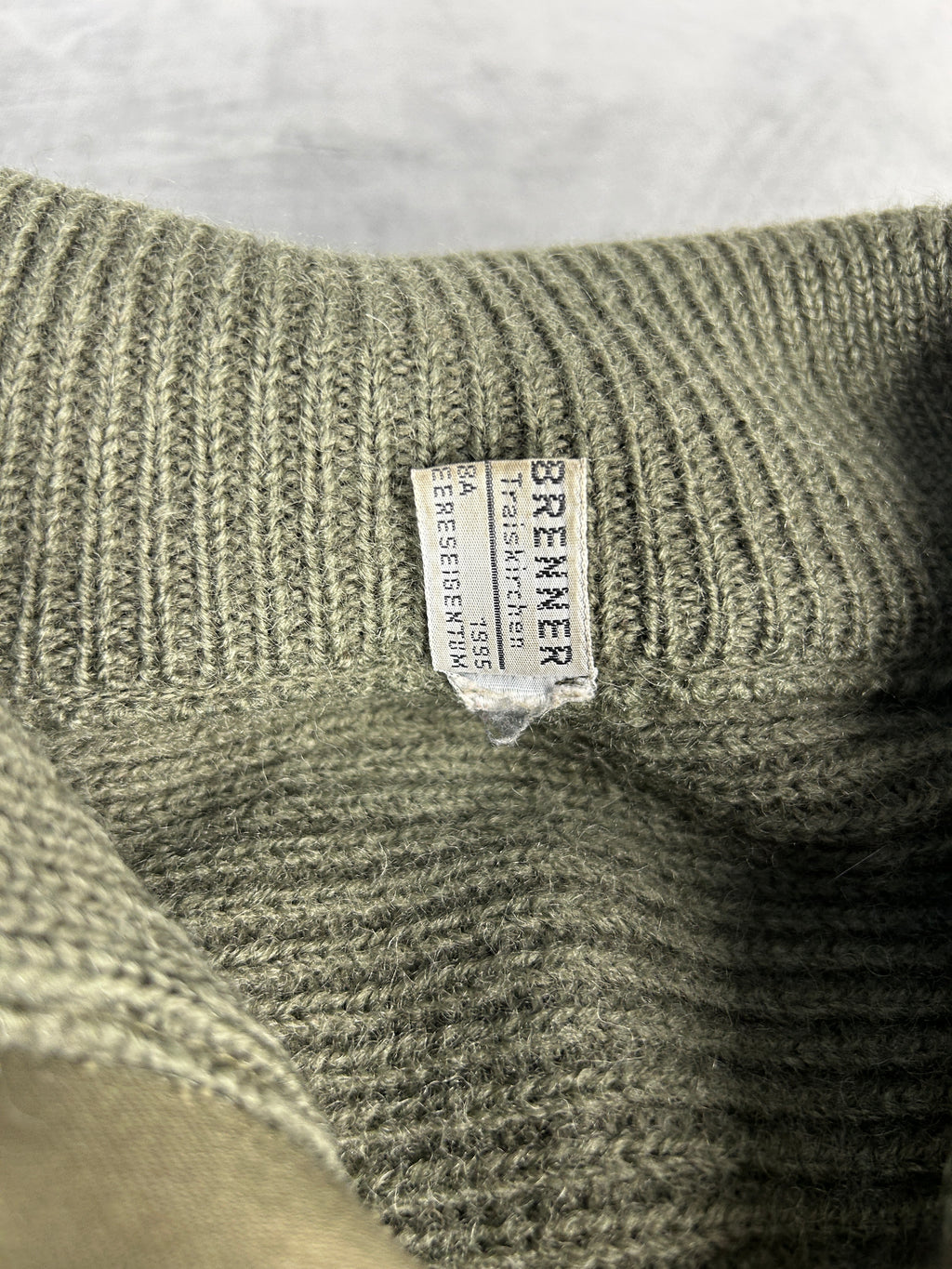 Cardigan militare full-zip verde in lana vintage – Uomo Taglia M