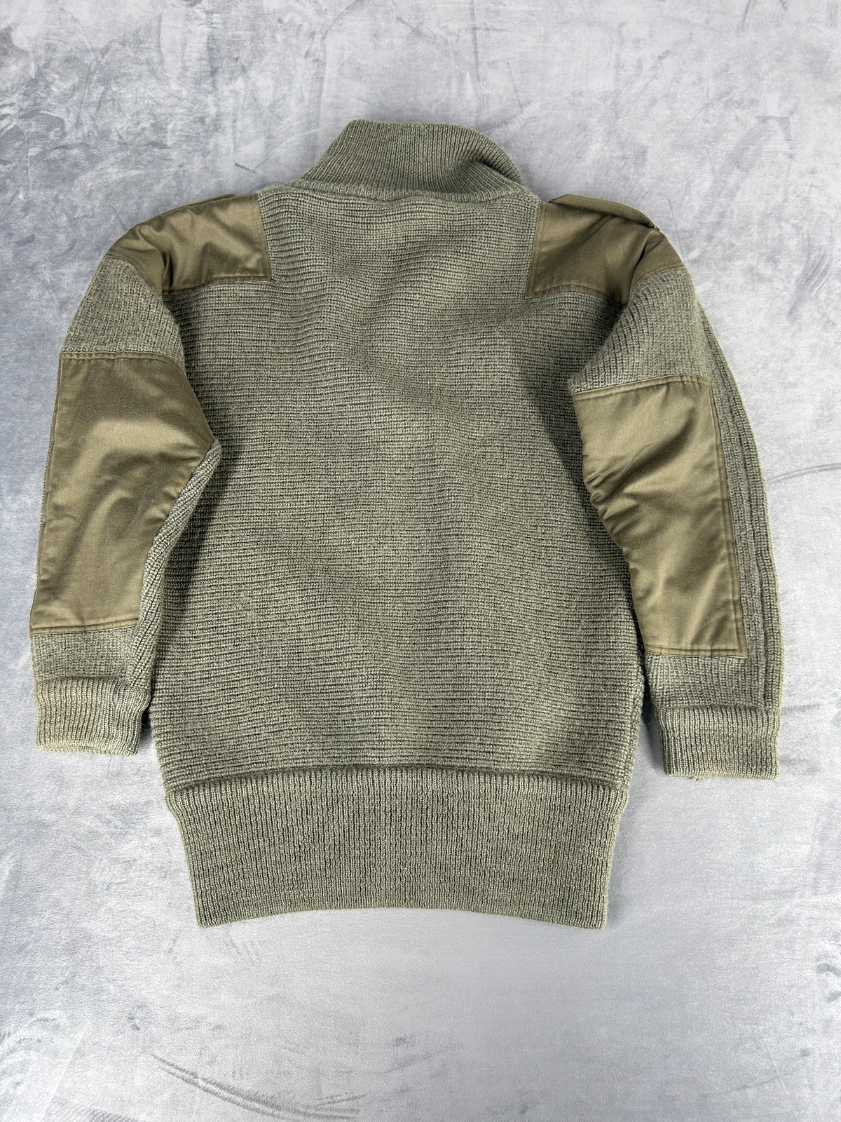 Cardigan militare full-zip verde in lana vintage – Uomo Taglia M
