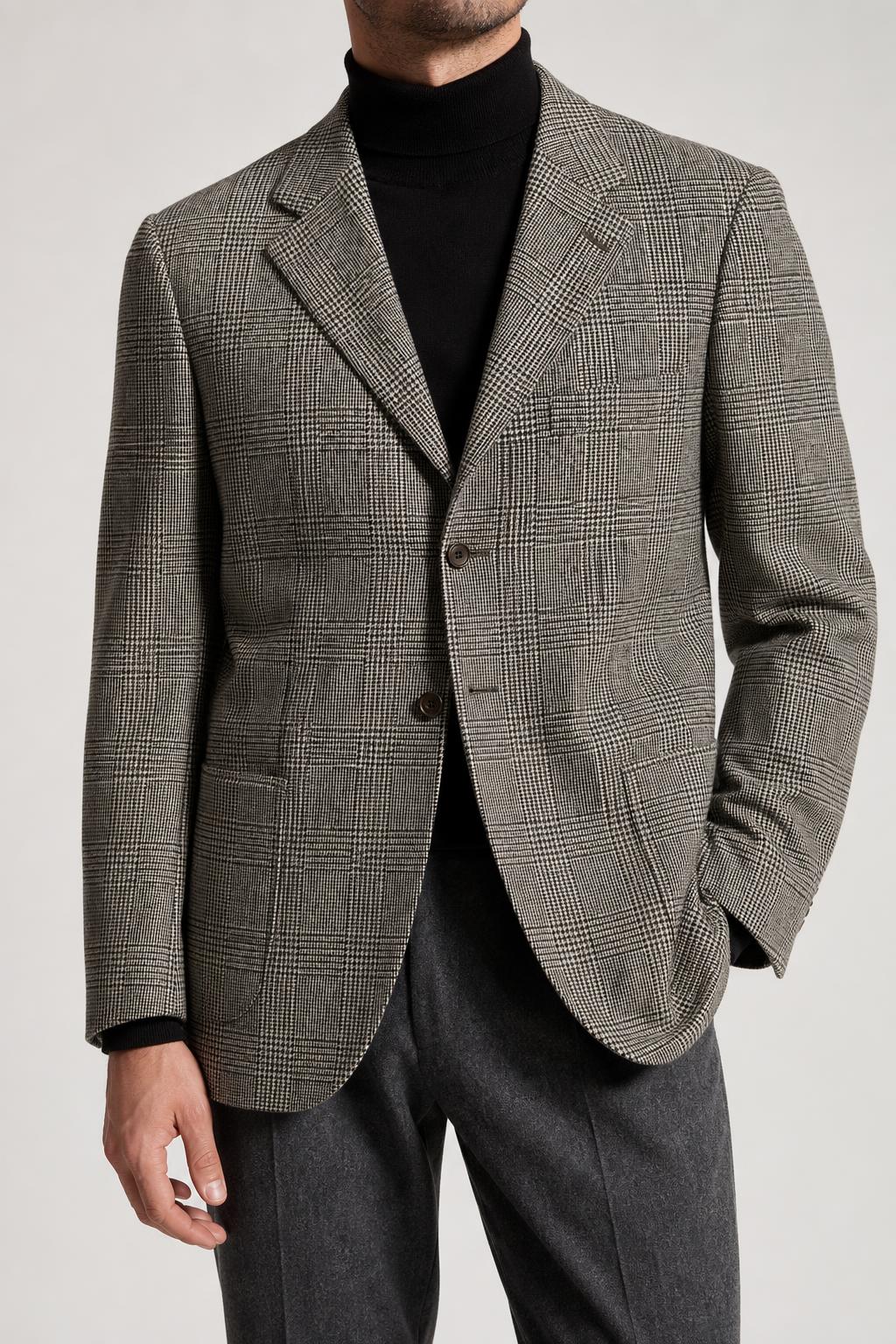 Blazer principe di Galles grigio Boggi in lana vintage – Uomo Taglia L