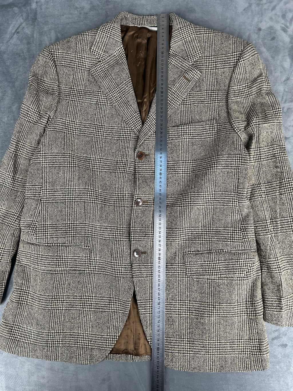 Blazer principe di Galles grigio Boggi in lana vintage – Uomo Taglia L
