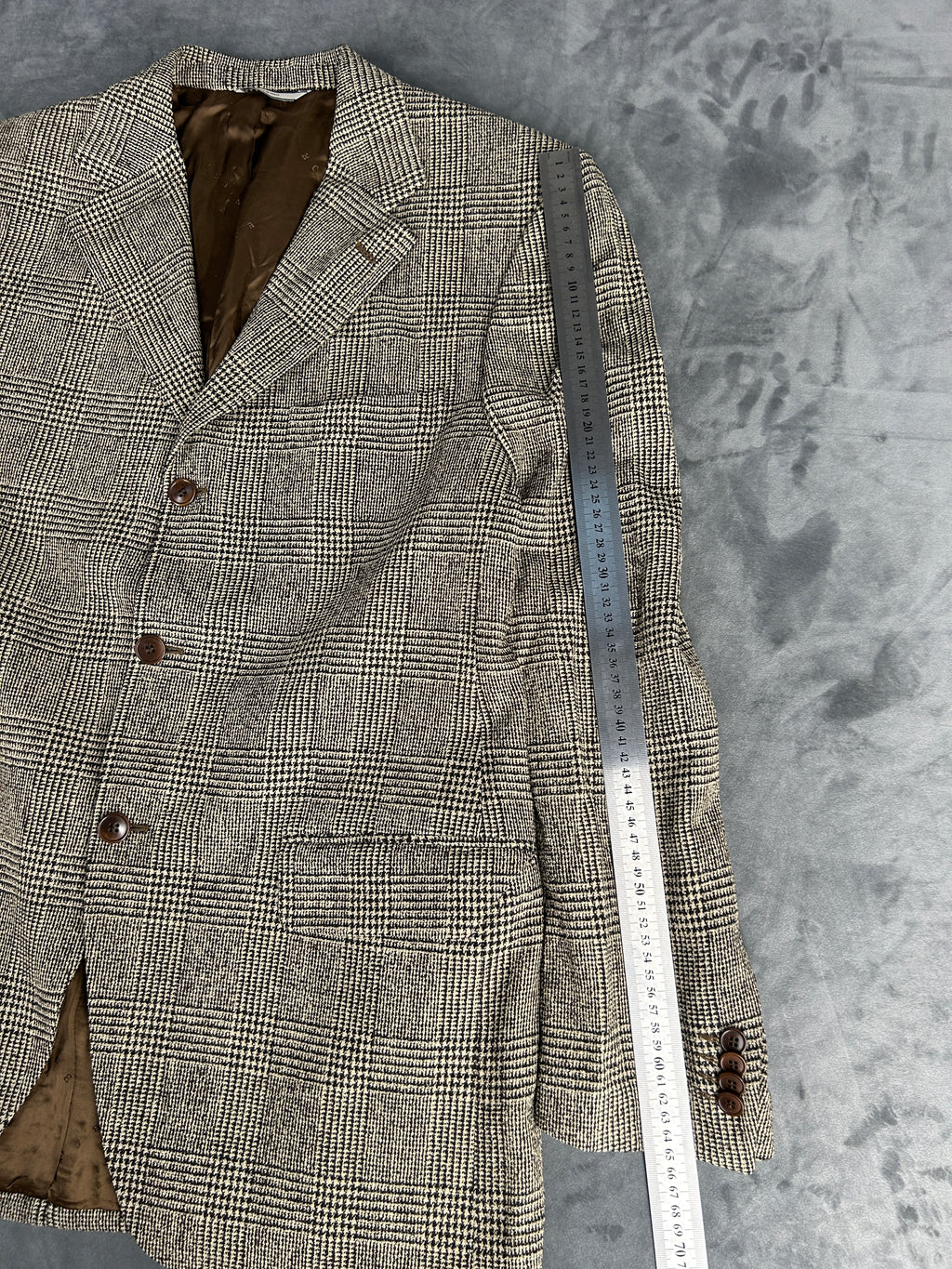 Blazer principe di Galles grigio Boggi in lana vintage – Uomo Taglia L