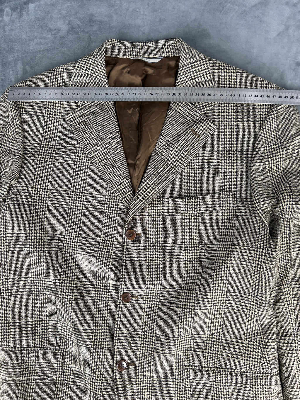 Blazer principe di Galles grigio Boggi in lana vintage – Uomo Taglia L
