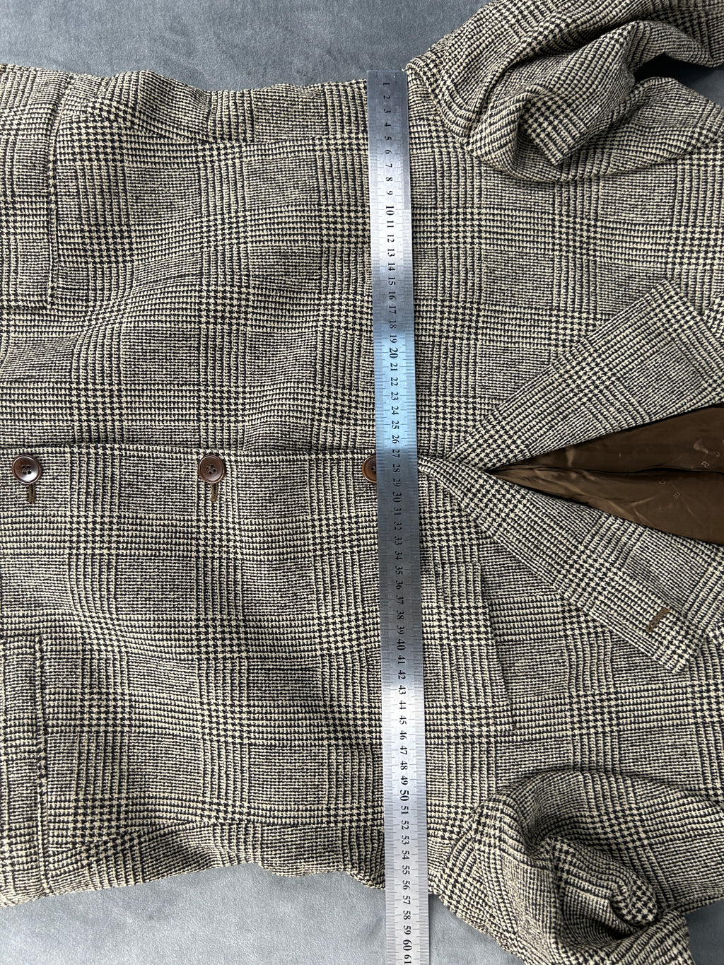 Blazer principe di Galles grigio Boggi in lana vintage – Uomo Taglia L