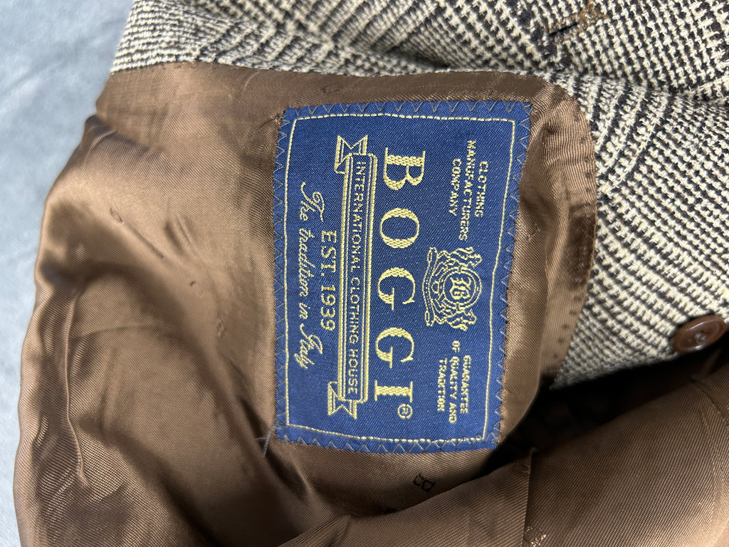 Blazer principe di Galles grigio Boggi in lana vintage – Uomo Taglia L