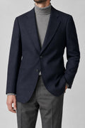 Blazer blu navy in lana vintage – Uomo Taglia L