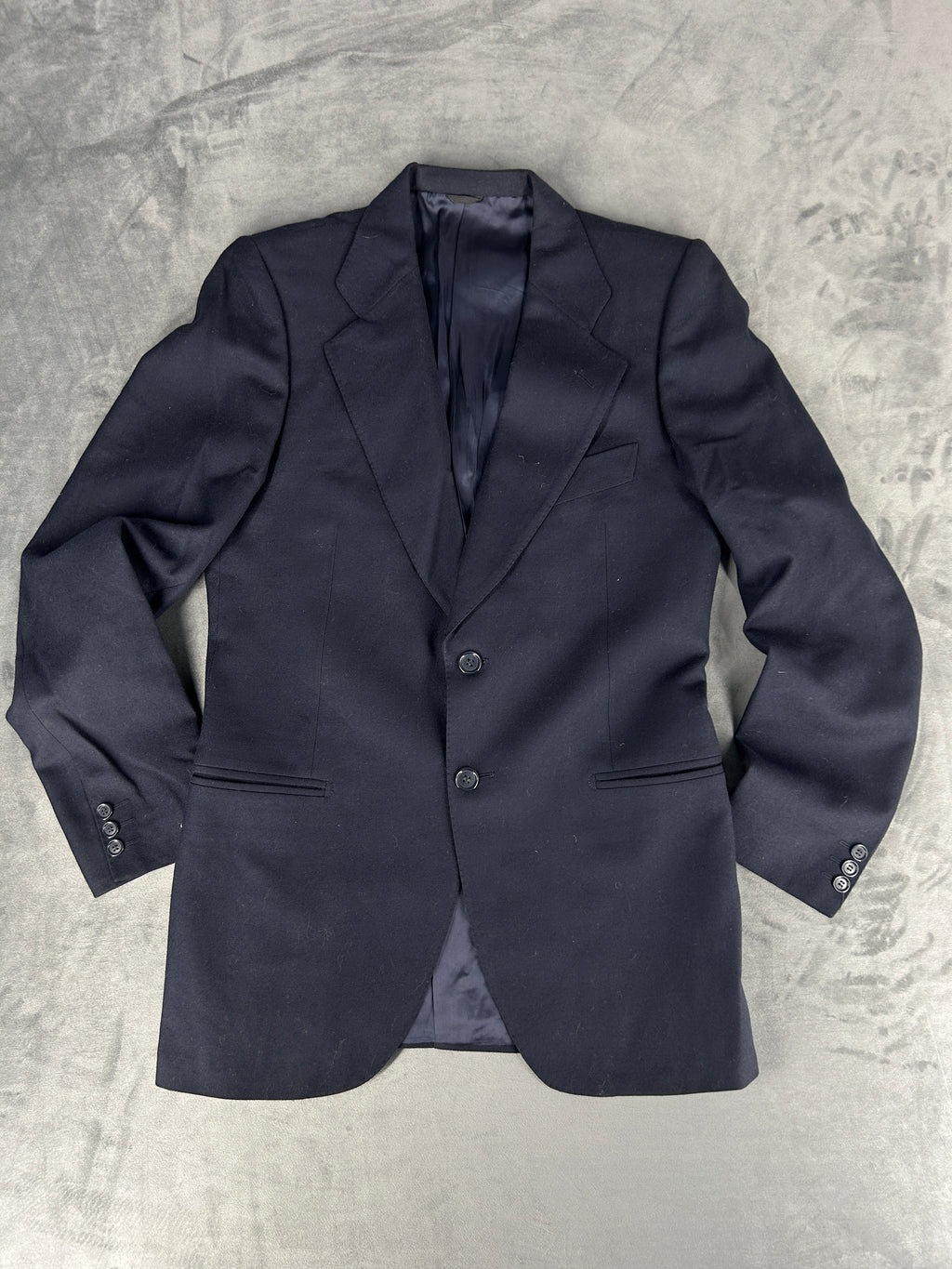 Blazer blu navy in lana vintage – Uomo Taglia L