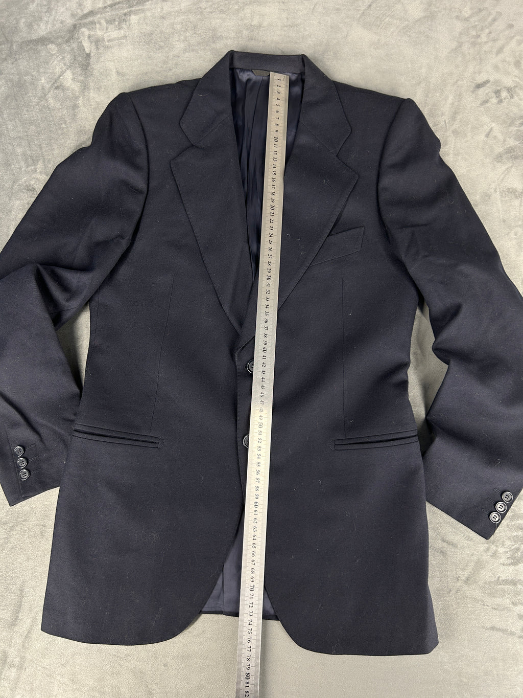 Blazer blu navy in lana vintage – Uomo Taglia L