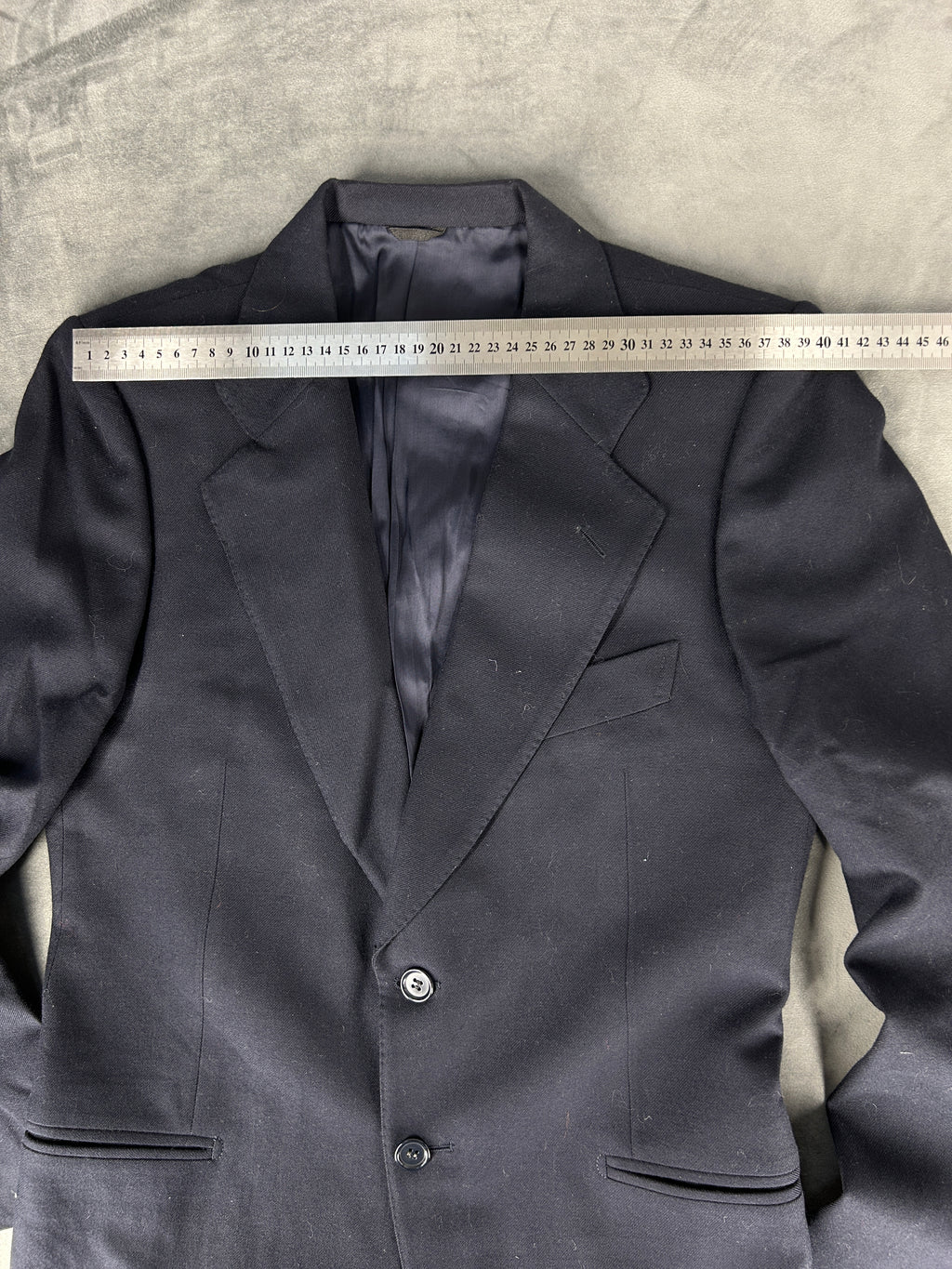 Blazer blu navy in lana vintage – Uomo Taglia L