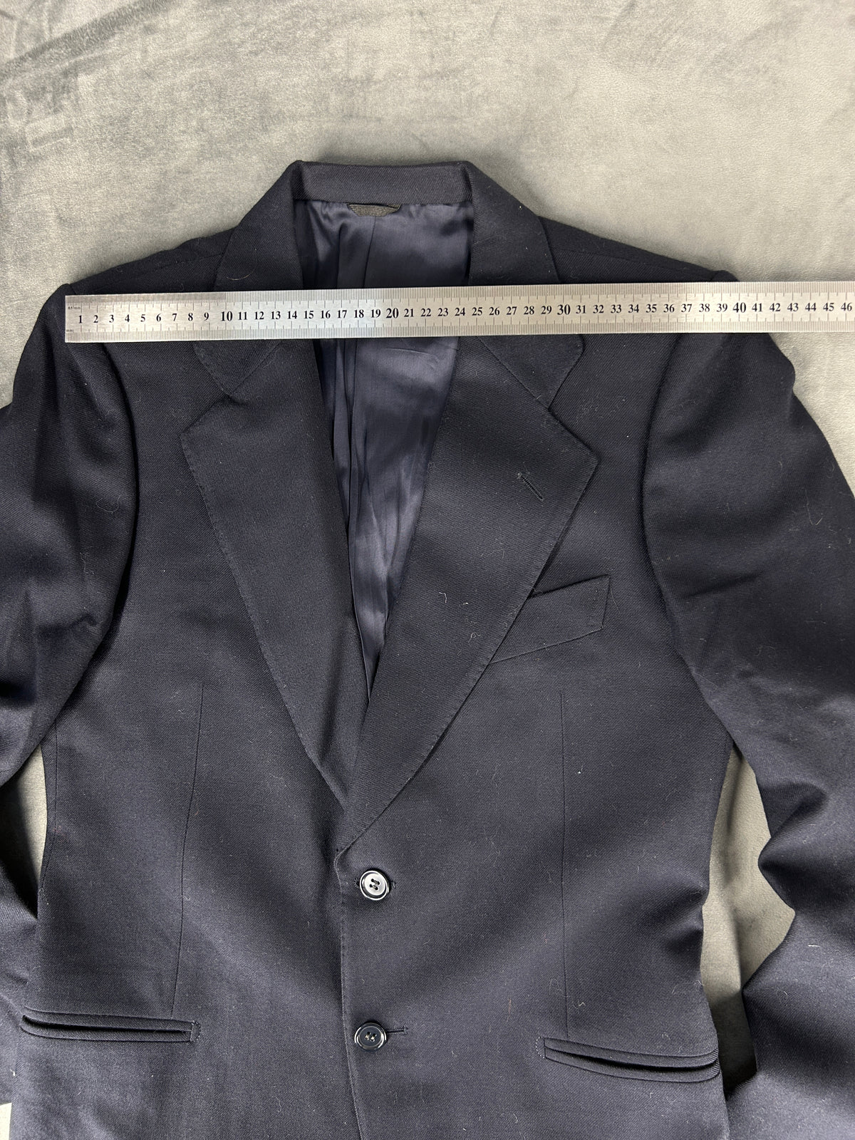 Blazer blu navy in lana vintage – Uomo Taglia L