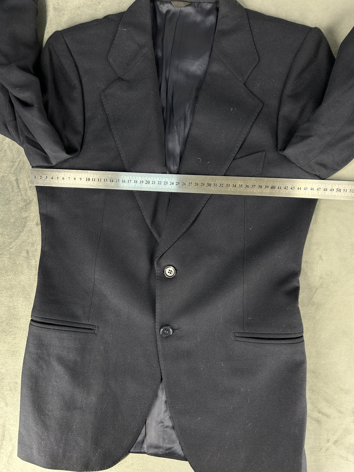 Blazer blu navy in lana vintage – Uomo Taglia L