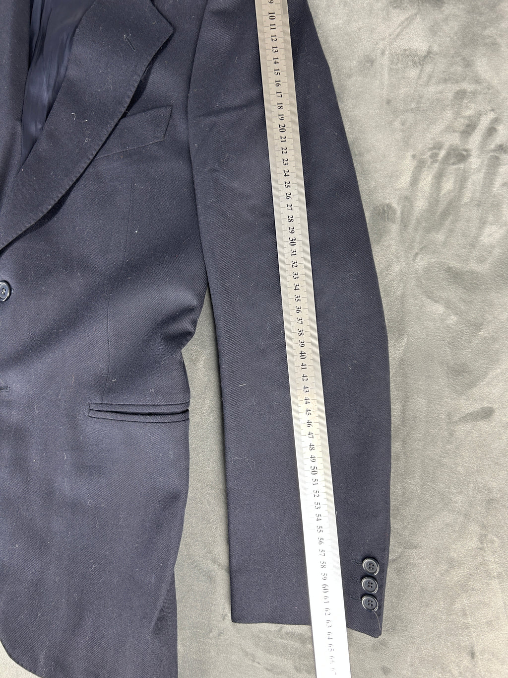 Blazer blu navy in lana vintage – Uomo Taglia L