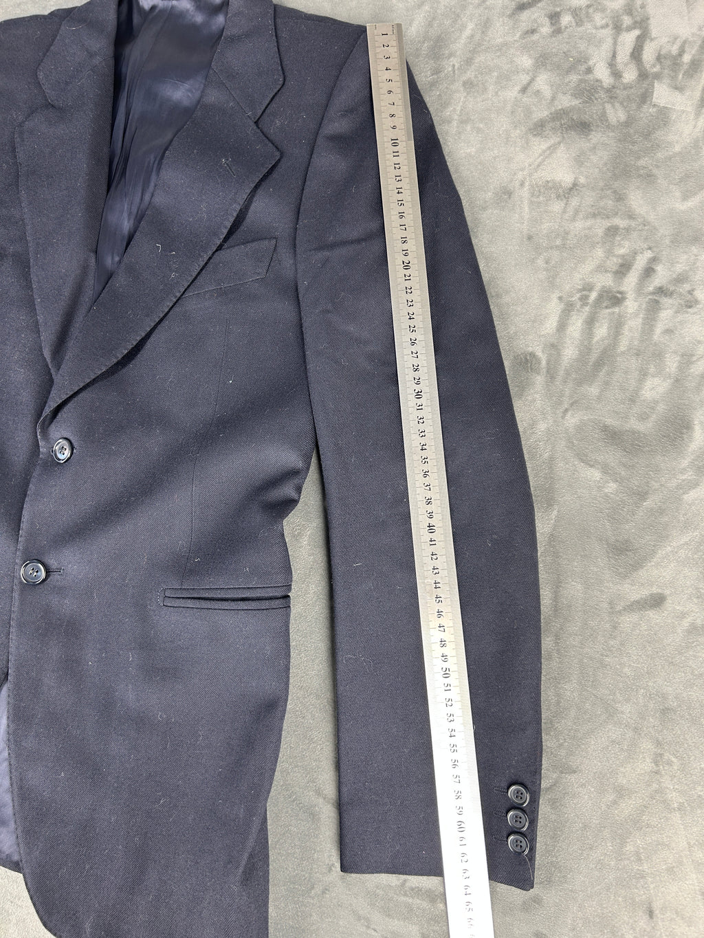 Blazer blu navy in lana vintage – Uomo Taglia L