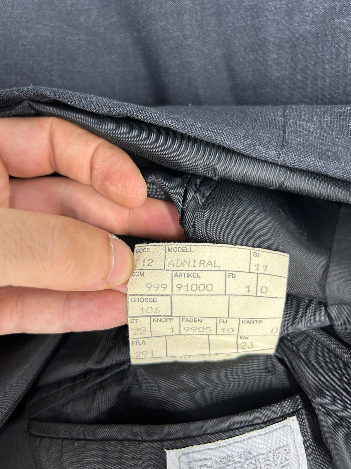 Blazer doppiopetto grigio antracite in lana vintage – Uomo Taglia L