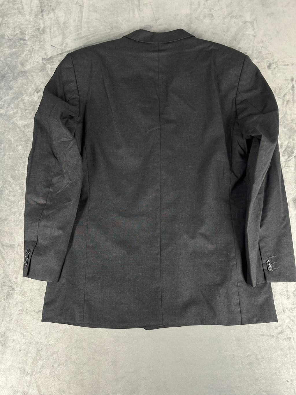 Blazer doppiopetto grigio antracite in lana vintage – Uomo Taglia L