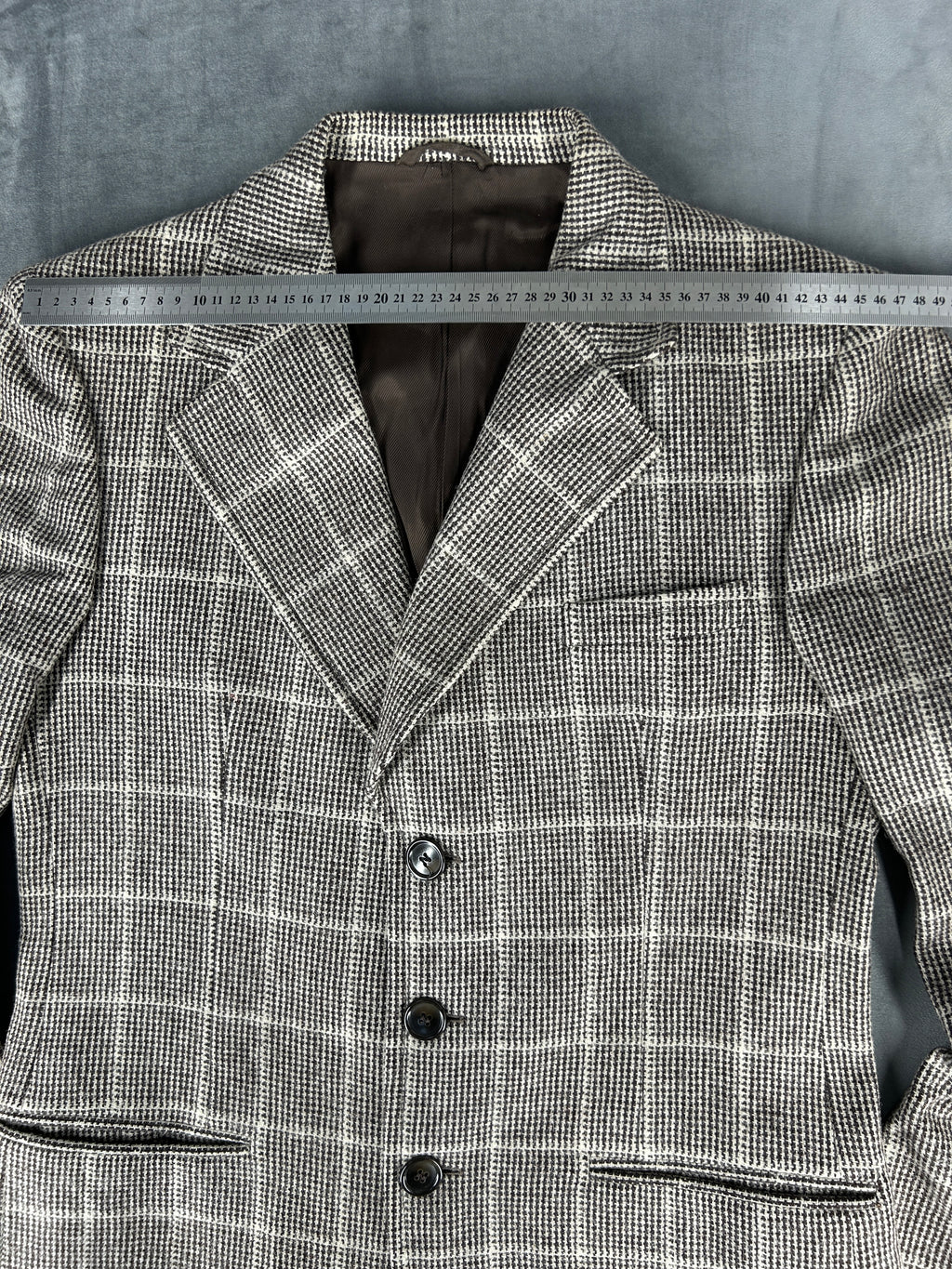 Blazer principe di Galles grigio finestrato in lana vintage – Uomo Taglia L