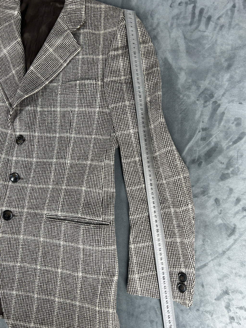 Blazer principe di Galles grigio finestrato in lana vintage – Uomo Taglia L