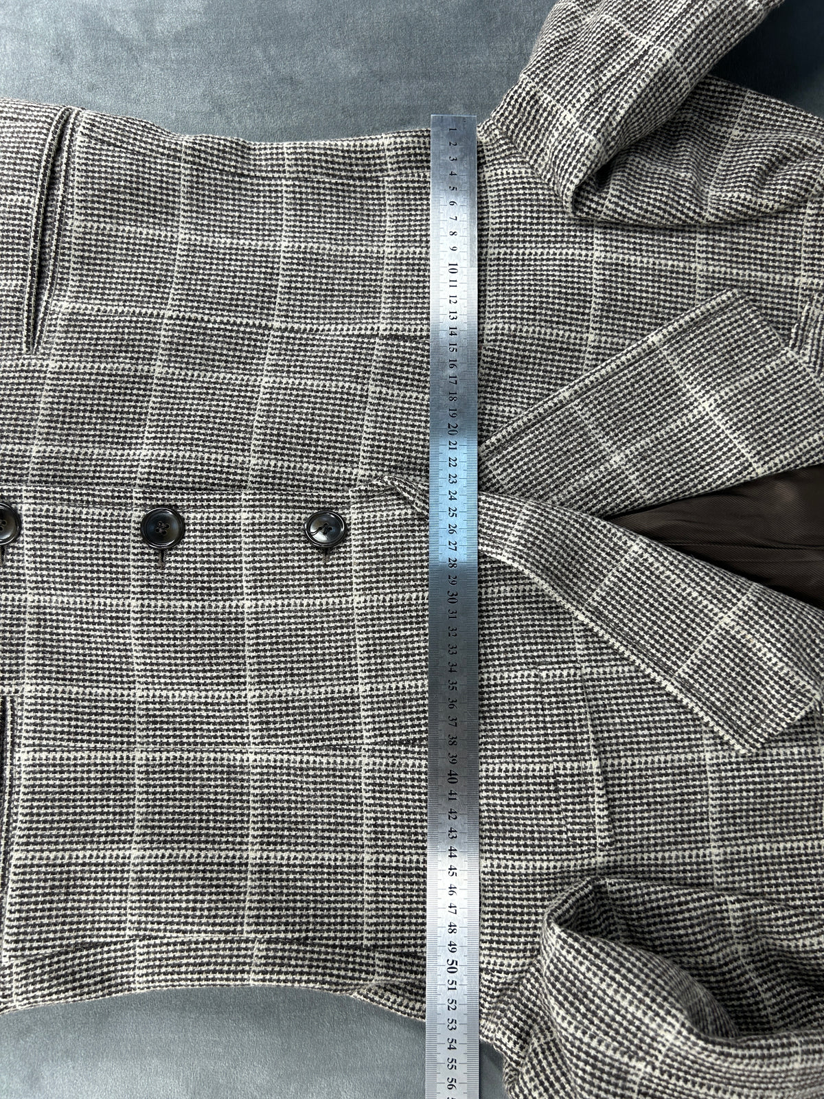 Blazer principe di Galles grigio finestrato in lana vintage – Uomo Taglia L
