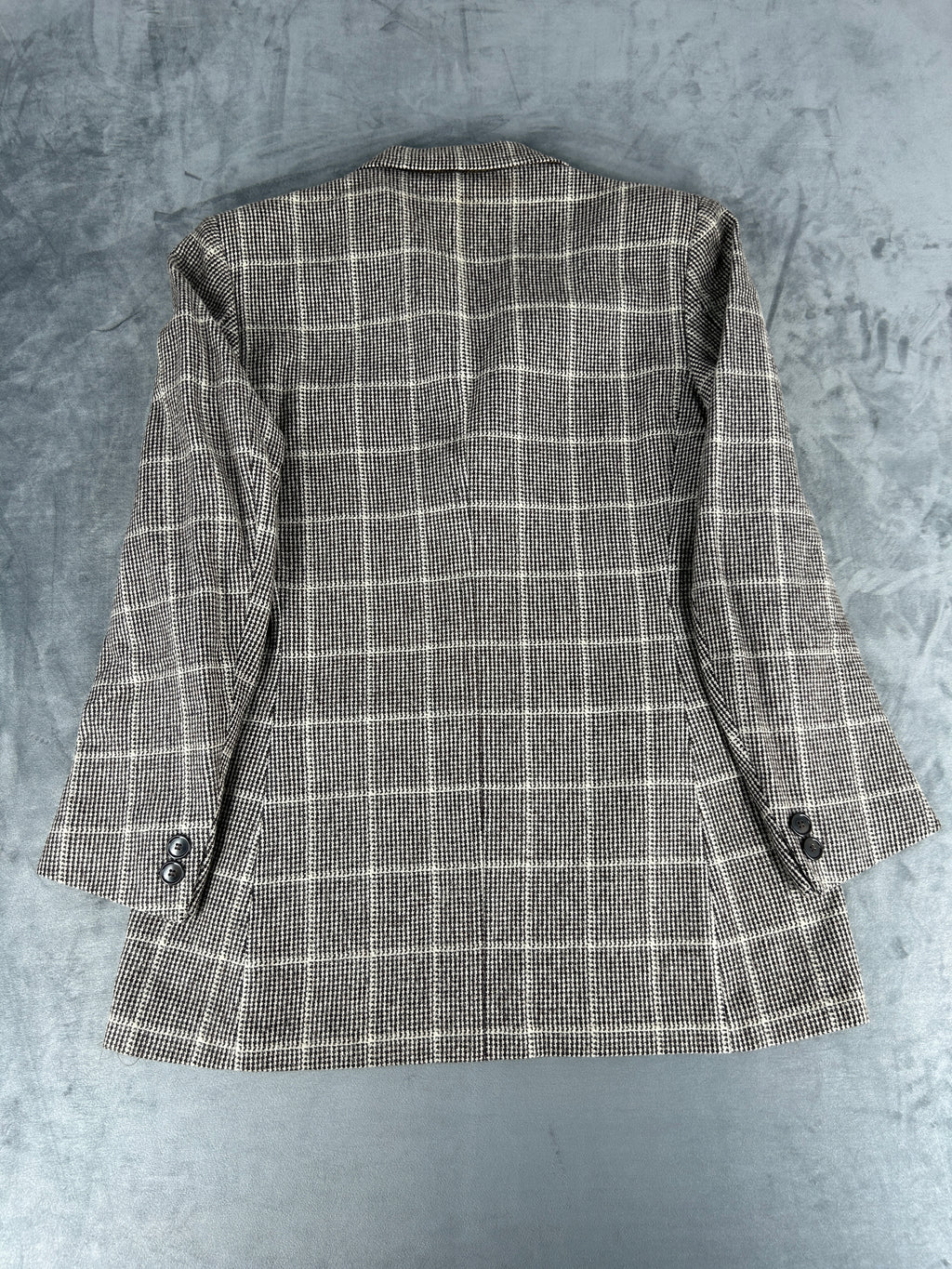 Blazer principe di Galles grigio finestrato in lana vintage – Uomo Taglia L
