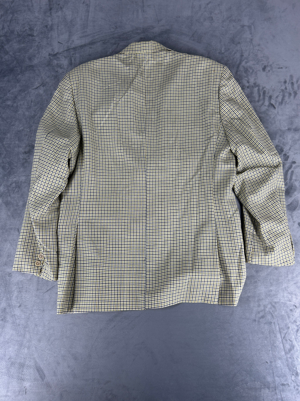 Blazer micro-check verde in lana vintage – Uomo Taglia L