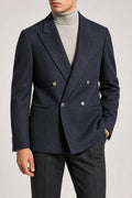 Blazer doppiopetto blu navy in lana vintage – Uomo Taglia L