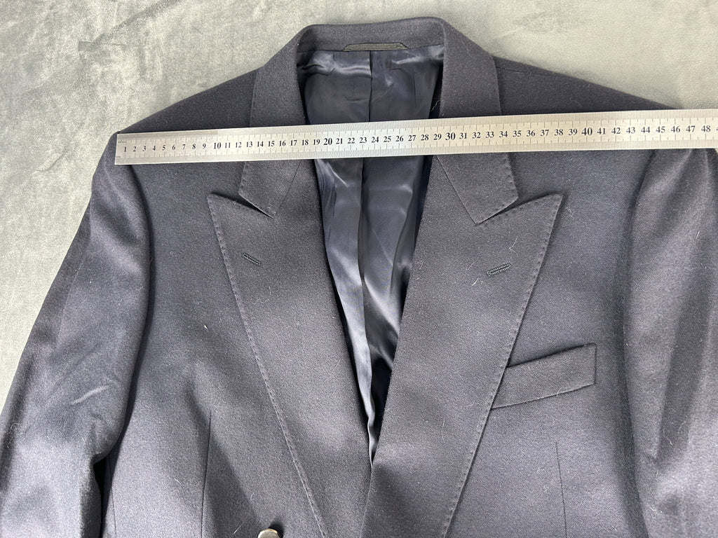 Blazer doppiopetto blu navy in lana vintage – Uomo Taglia L