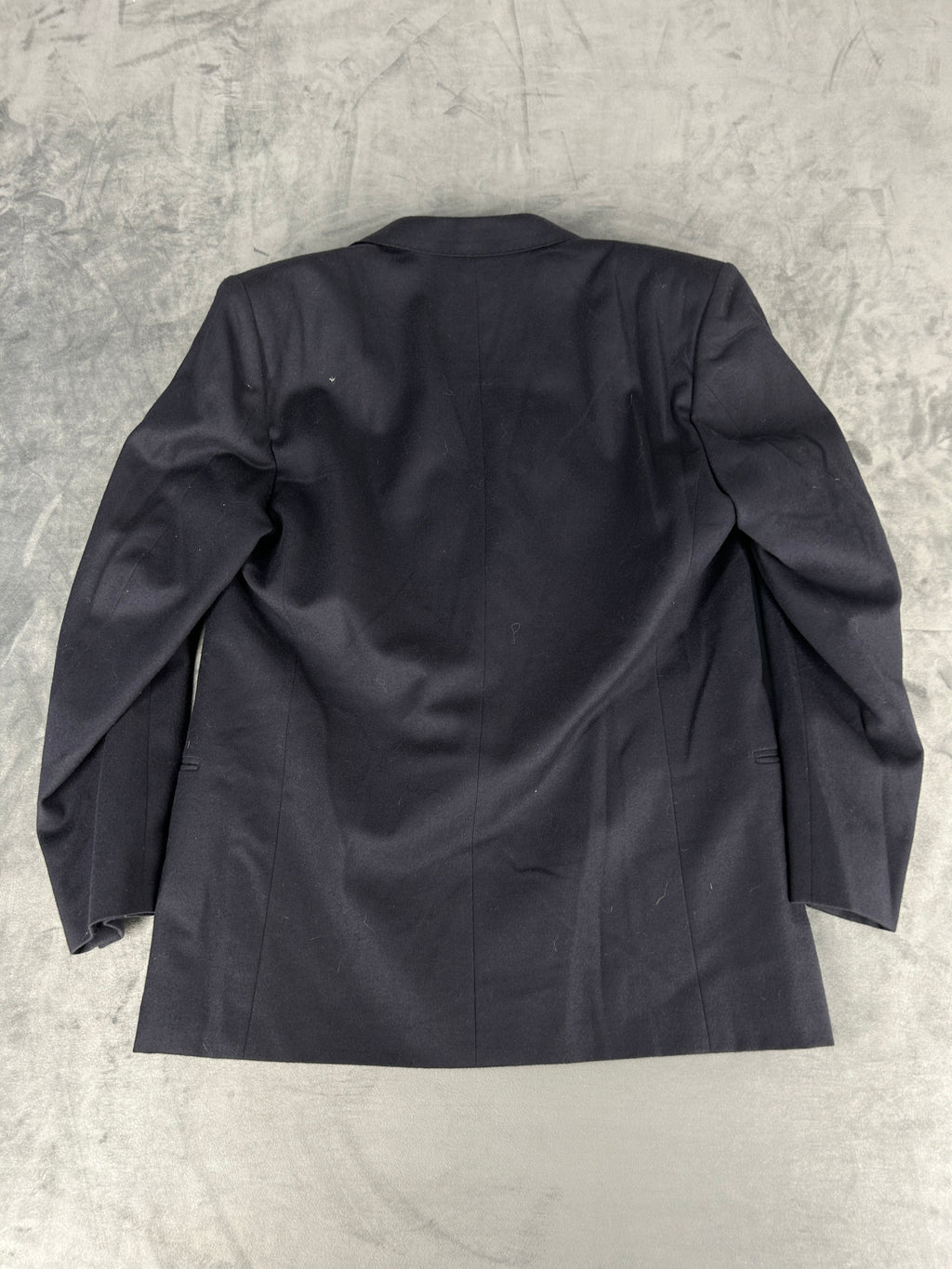 Blazer doppiopetto blu navy in lana vintage – Uomo Taglia L