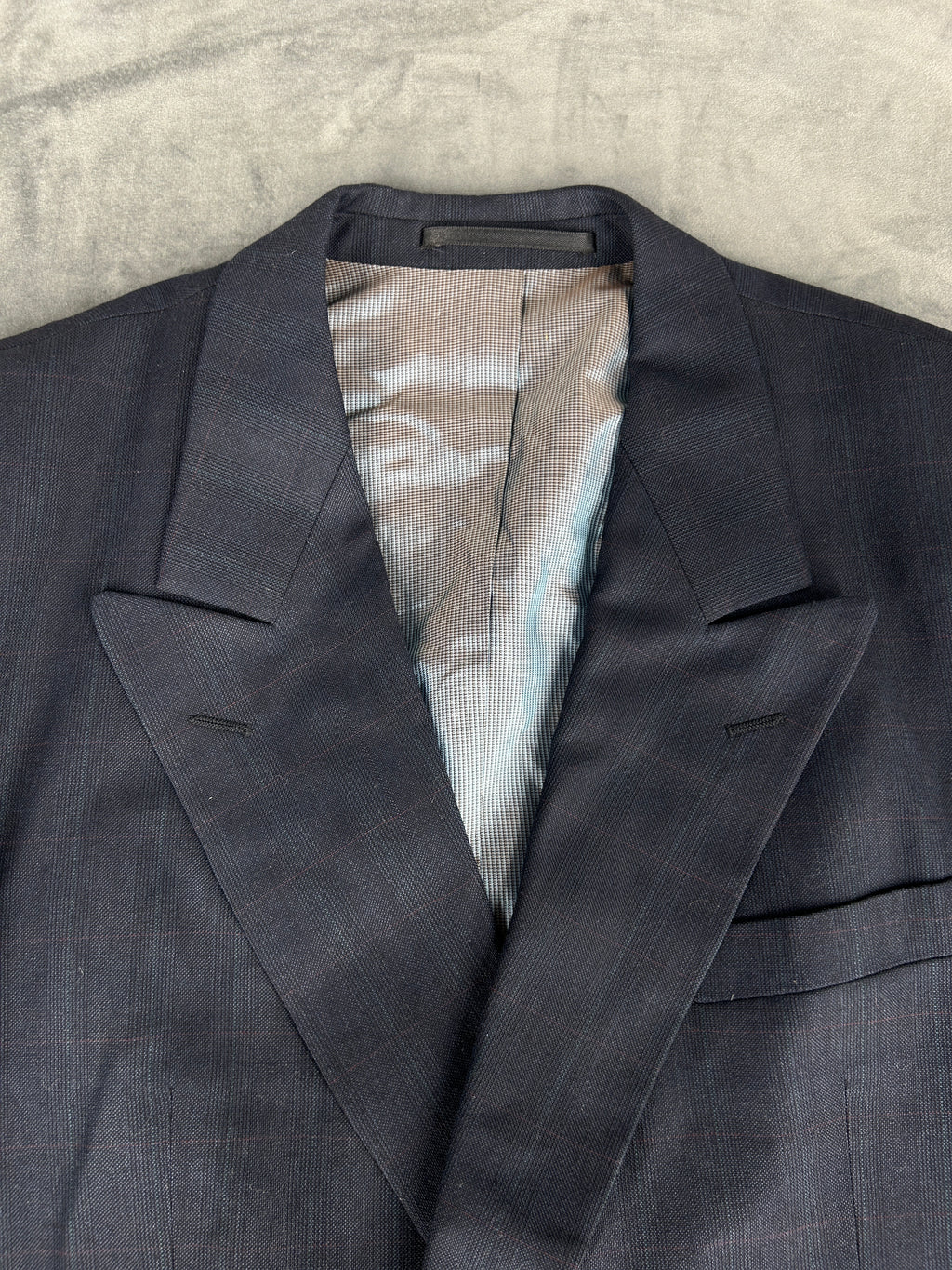 Blazer doppiopetto grigio in lana vintage – Uomo Taglia L