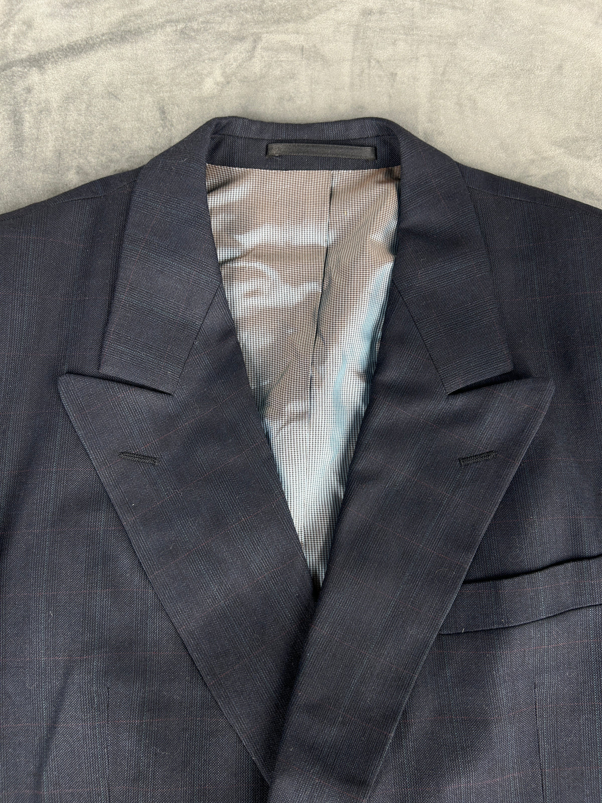 Blazer doppiopetto grigio in lana vintage – Uomo Taglia L