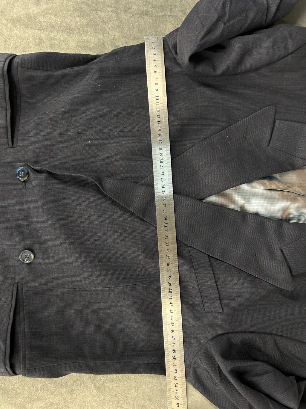 Blazer doppiopetto grigio in lana vintage – Uomo Taglia L
