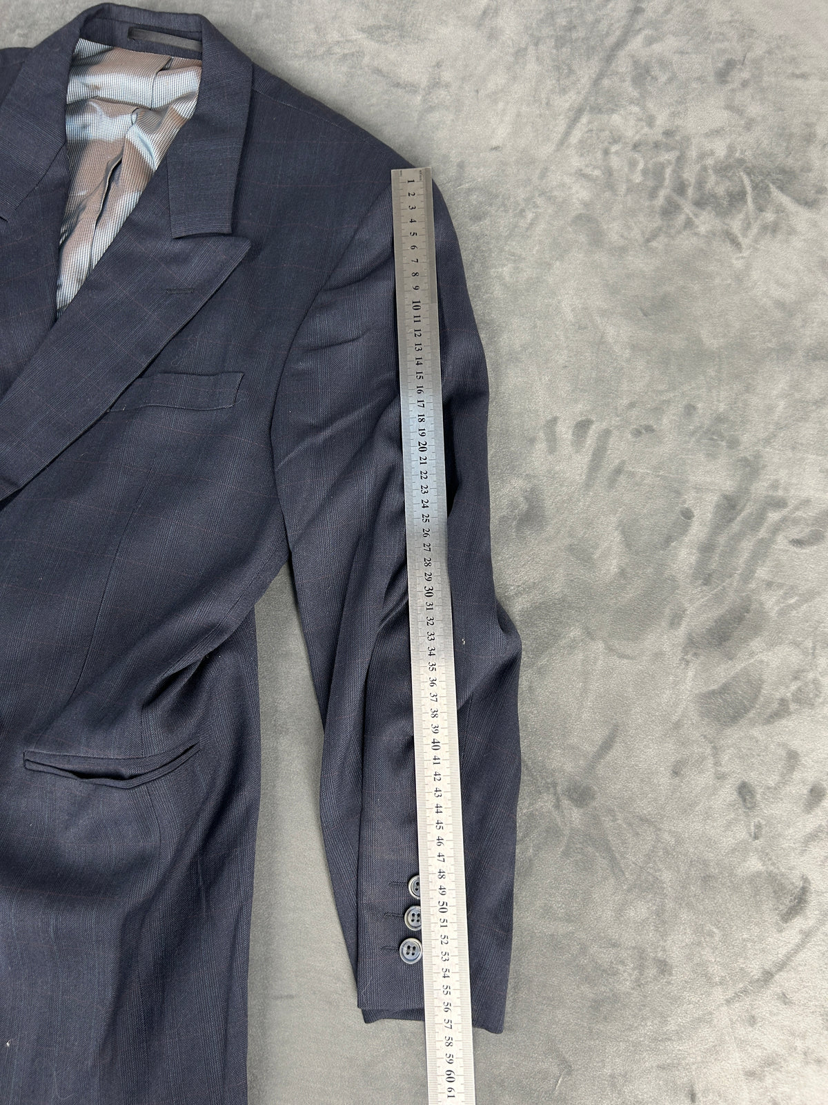 Blazer doppiopetto grigio in lana vintage – Uomo Taglia L