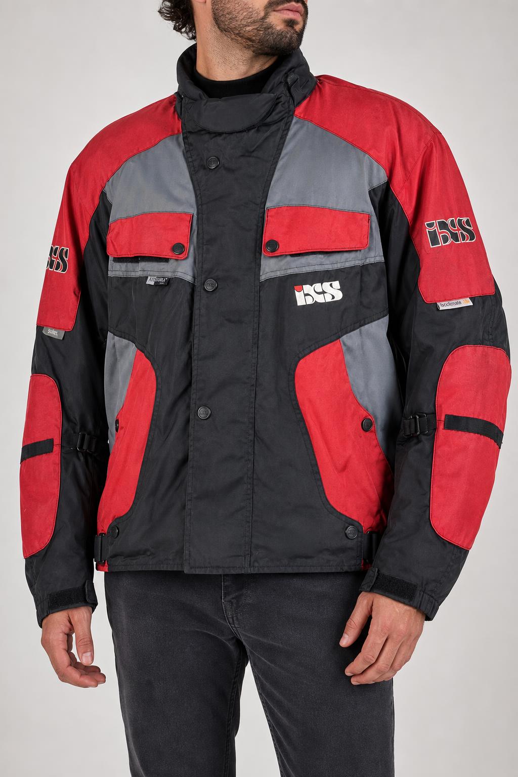 Giacca da moto IXS rosso e nero vintage – Uomo Taglia XL